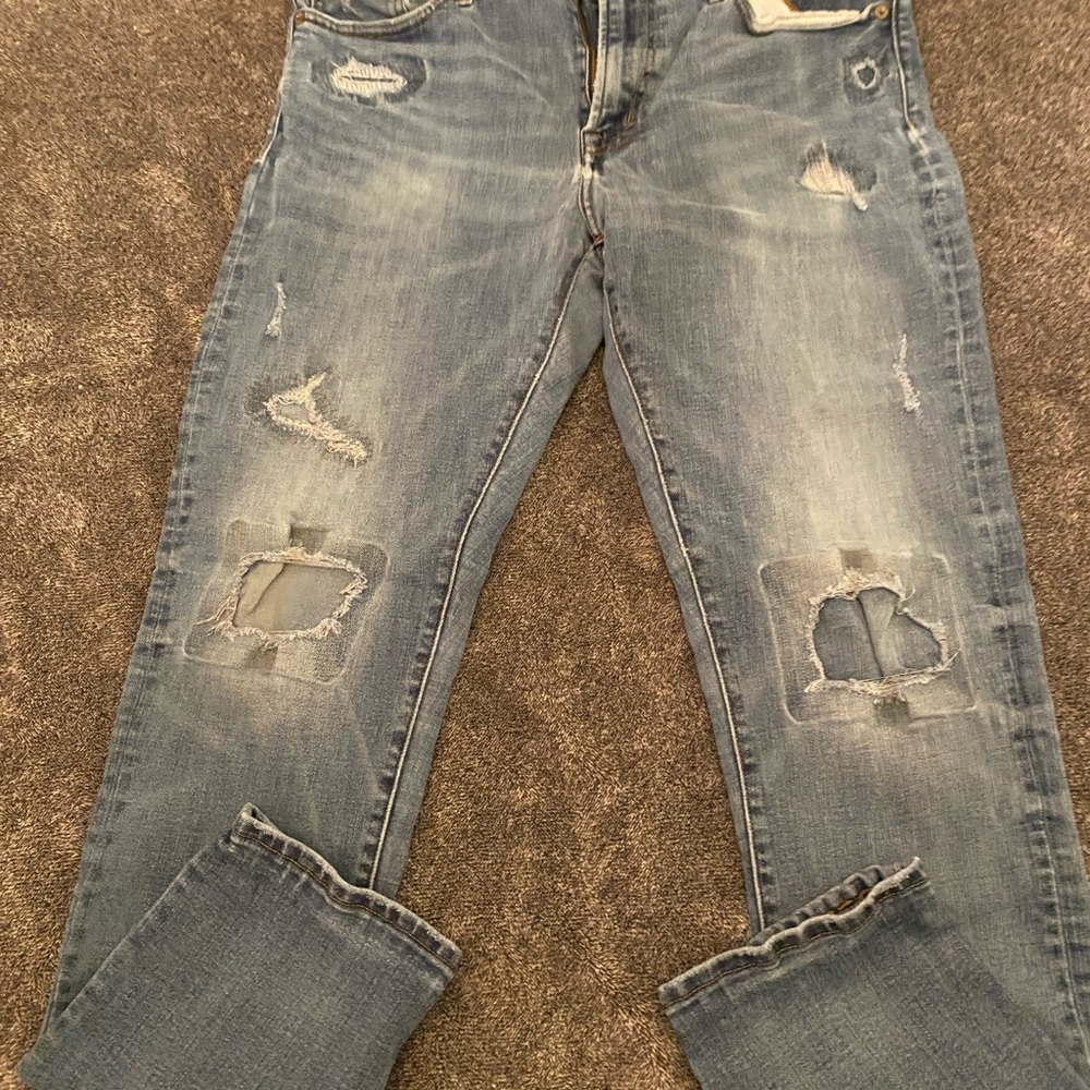 Men’s Distressed Blue Jeans 36x30